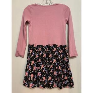 Tea Collection Dress Girls Size 12 Floral Casual 100% Cotton Pink Long Sleeve